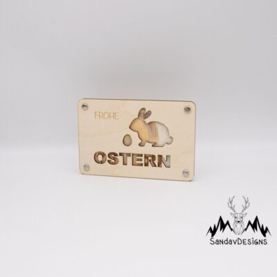 Holzkarte - Geschenkkarte -  Geldgeschenk Frohe Ostern