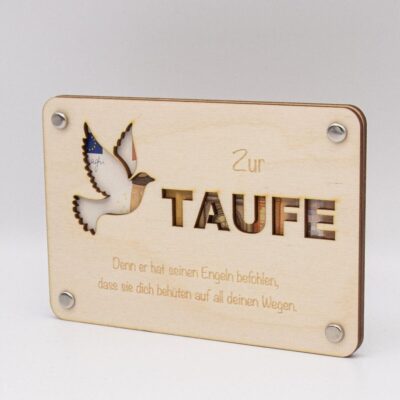 Holzkarte - Geschenkkarte - Geldgeschenk zur Taufe