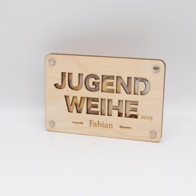 Holzkarte - Geschenkkarte - Geldgeschenk zur Jugendweihe- personalisiert