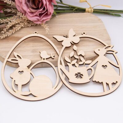 Holzschilder für Ostern - Fensterdekoration