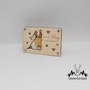 Holzkarte – Geschenkkarte –  Geldgeschenk zur Hochzeit