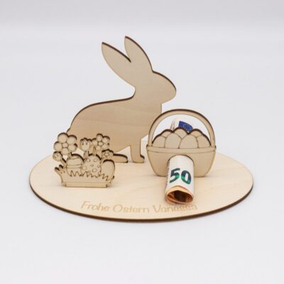 Geldgeschenk Osternest - aus Holz personalisiert