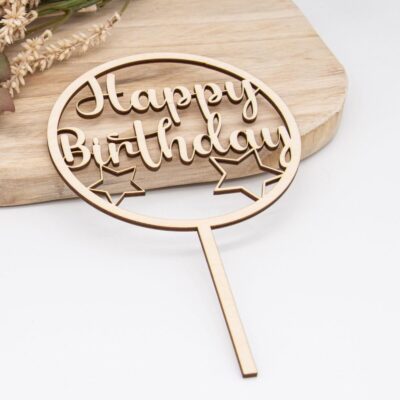 Caketopper Happy Birthday – Kuchenaufsatz für Geburtstage & Partys