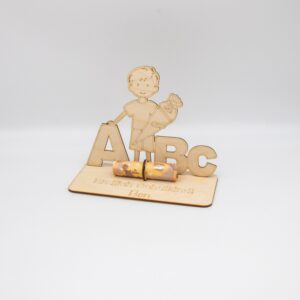 Geldgeschenk Schulanfang Junge – aus Holz personalisiert