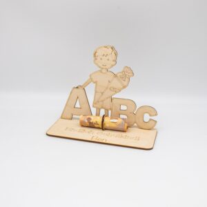 Geldgeschenk Schulanfang Junge – aus Holz personalisiert