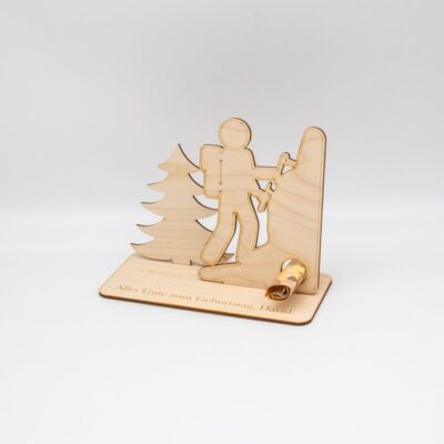 Geldgeschenk Klettern - aus Holz personalisiert