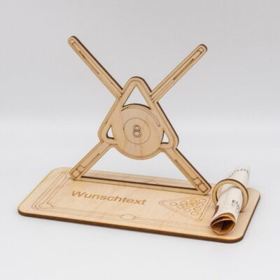 Geldgeschenk Billard - aus Holz personalisiert