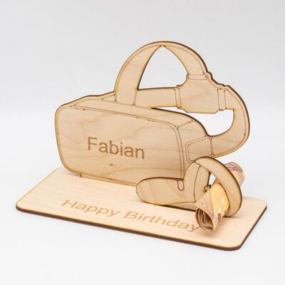 Geldgeschenk VR Brille - aus Holz personalisiert
