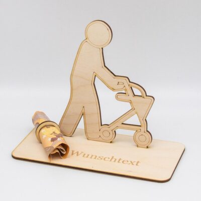 Geldgeschenk Rollator - aus Holz personalisiert