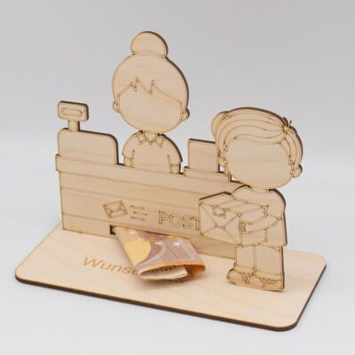 Geldgeschenk Post - aus Holz personalisiert