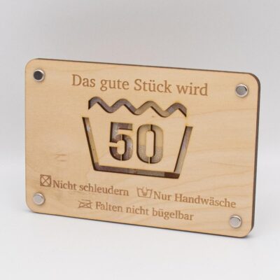 Holzkarte - Geschenkkarte zum runden Geburtstag