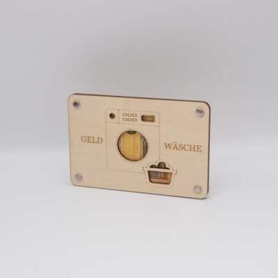 Holzkarte - Geldkarte - Geldgeschenk Geldwäsche ( 10x 15 cm )