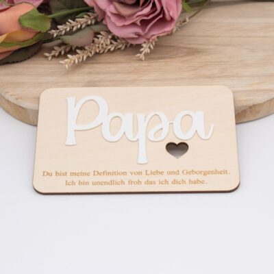 Holzkarte für Papa - Definition Papa - 10x15cm