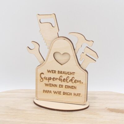 Geschenk für Papa (14 cm) kleiner Werkzeugkoffer - Papa ist mein Superheld