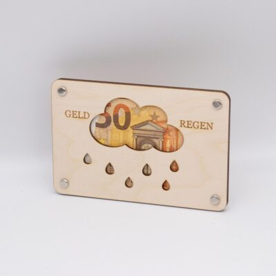 Holzkarte - Geschenkkarte Geldregen