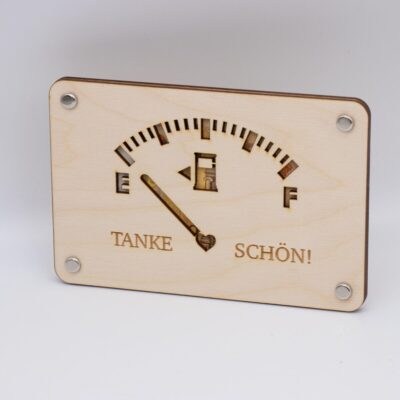 Holzkarte - Geschenkkarte Tanken - Spritgeld - Führerschein