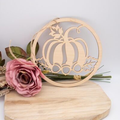 Holzschild Kürbis - Herbstdeko - 18 cm - Fensterdekoration für den Herbst