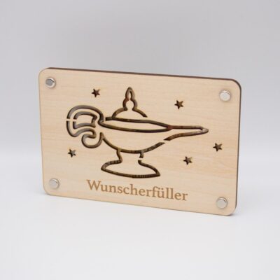 Geldgeschenkkarte aus Birkenholz – Wunderlampe
