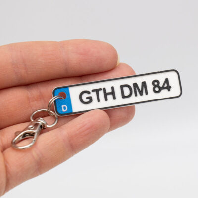 Mini-Kennzeichen-Schlüsselanhänger – Wunschtext