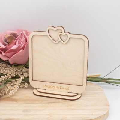Fotorahmen aus Holz , personalisiert - Valentinstag