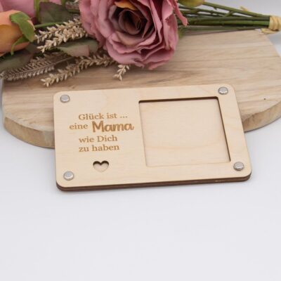 Holzkarte zum zusammenstecken für Mama und Papa ( 10 x 15 cm )