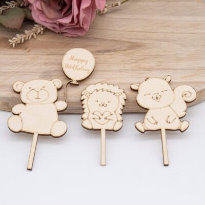 Caketopper Waldtiere – Kuchenaufsatz für Geburtstage & Babypartys