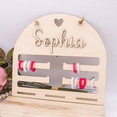 Haarspangenorganizer aus Holz (ohne Makrameestrick)