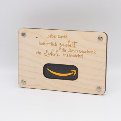 Holzkarte für Gutschein - Geldgeschenk ( 10x 15 cm )