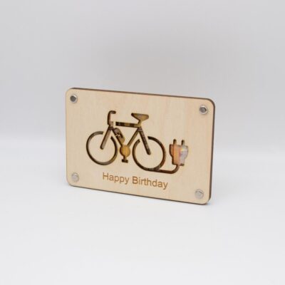 Holzkarte - Geldgeschenk Elektrofahrrad