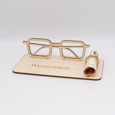 Geldgeschenk Brille - aus Holz personalisiert