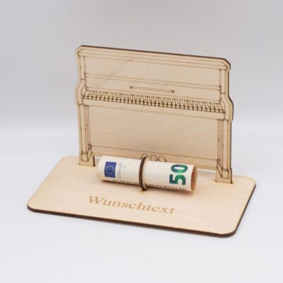 Geldgeschenk Klavier - aus Holz personalisiert