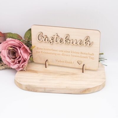 Holzschild Gästebuch - Geburtstag - Hochzeit