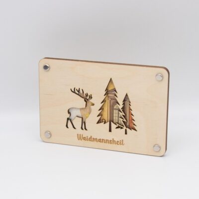 Holzkarte - Geldkarte - Geldgeschenk Jagd ( 10x 15 cm )